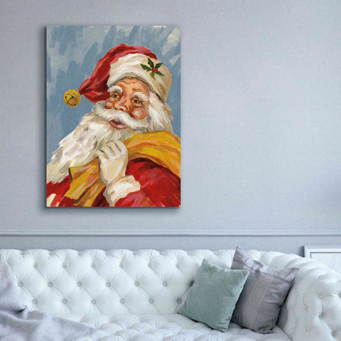 Image of 'Santa on Blue' by Silvia Vassileva, Canvas Wall Art,40 x 54