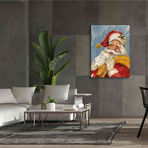 'Santa on Blue' by Silvia Vassileva, Canvas Wall Art,40 x 54
