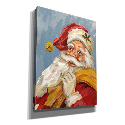 Image of 'Santa on Blue' by Silvia Vassileva, Canvas Wall Art,12x16x1.1x0,20x24x1.1x0,26x30x1.74x0,40x54x1.74x0