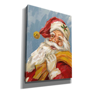 'Santa on Blue' by Silvia Vassileva, Canvas Wall Art,12x16x1.1x0,20x24x1.1x0,26x30x1.74x0,40x54x1.74x0