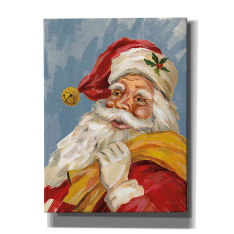 Image of 'Santa on Blue' by Silvia Vassileva, Canvas Wall Art,12x16x1.1x0,20x24x1.1x0,26x30x1.74x0,40x54x1.74x0