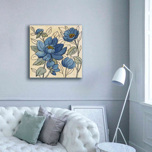 'Spring Lace Floral IV Dark Blue' by Silvia Vassileva, Canvas Wall Art,37 x 37