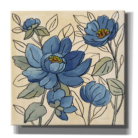 'Spring Lace Floral IV Dark Blue' by Silvia Vassileva, Canvas Wall Art,12x12x1.1x0,18x18x1.1x0,26x26x1.74x0,37x37x1.74x0