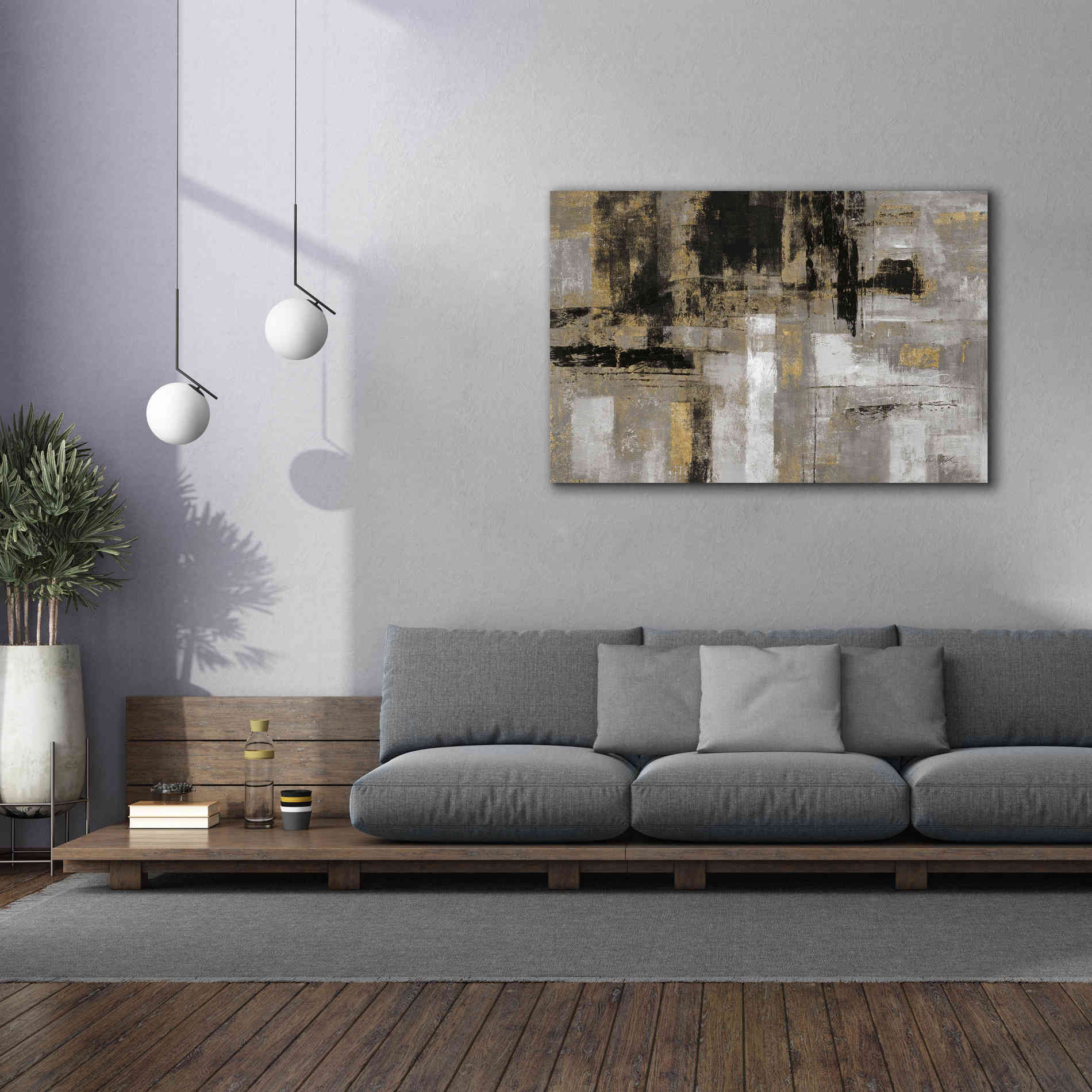 'Smoky Harbor Sunset' by Silvia Vassileva, Canvas Wall Art,60 x 40