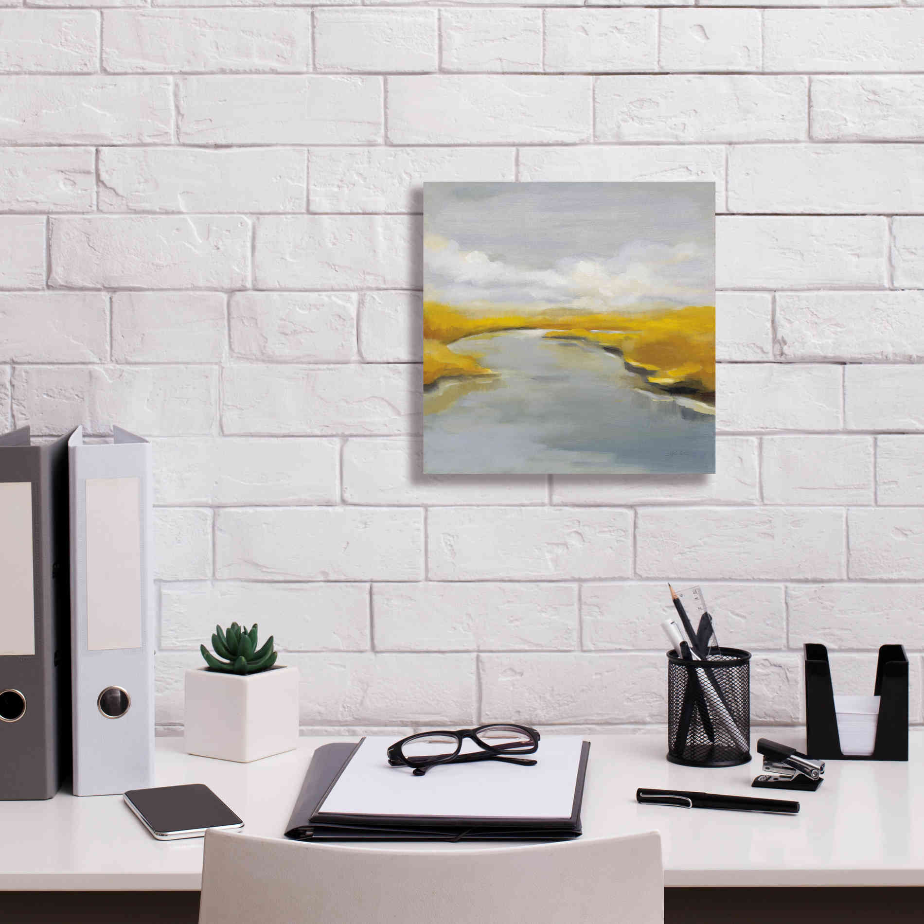 'Maine Fall River' by Silvia Vassileva, Canvas Wall Art,12 x 12