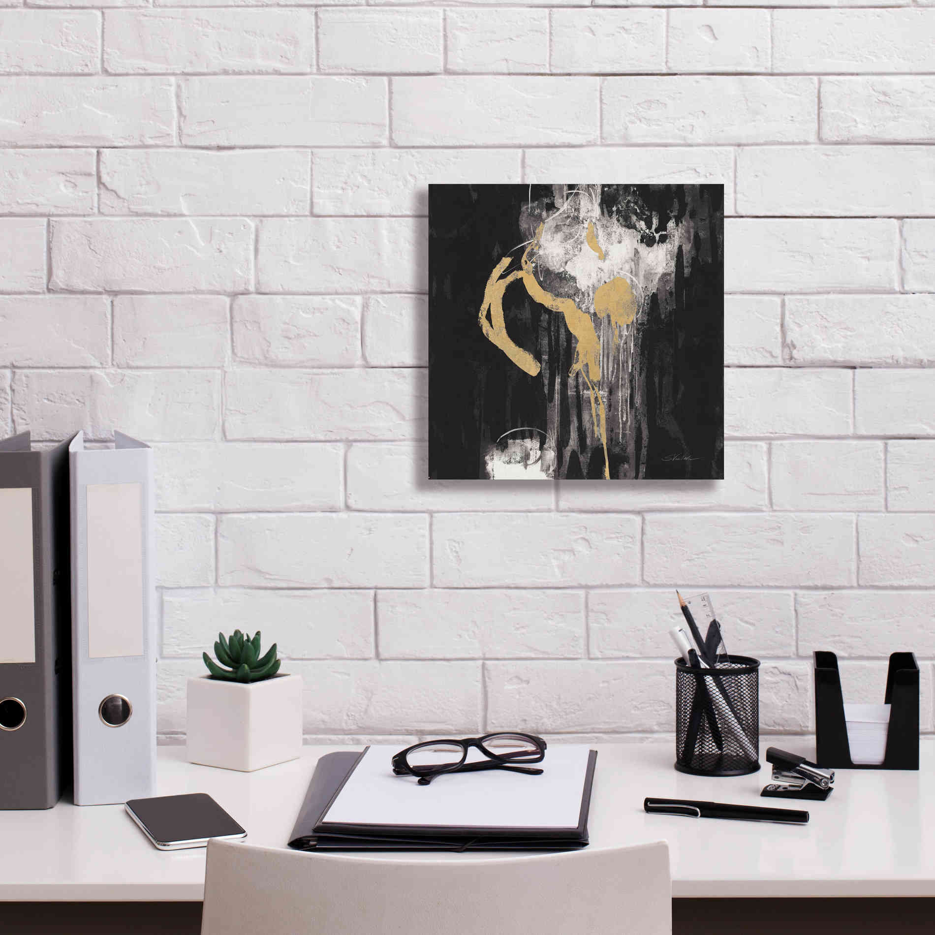 'Golden Rain I BW' by Silvia Vassileva, Canvas Wall Art,12 x 12