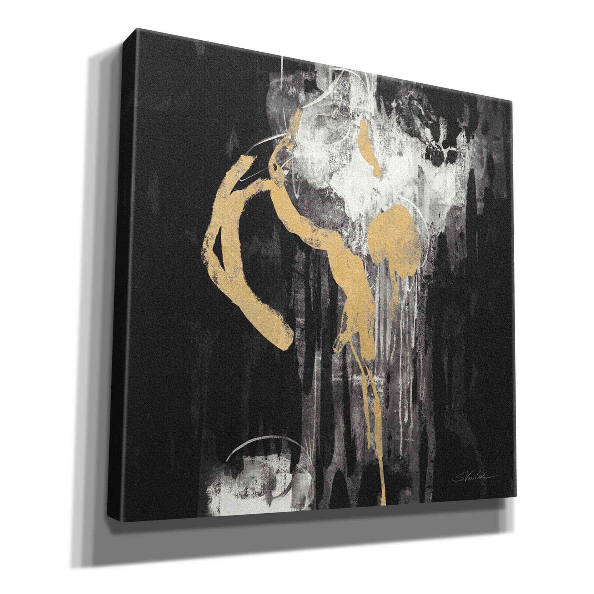 'Golden Rain I BW' by Silvia Vassileva, Canvas Wall Art,12x12x1.1x0,18x18x1.1x0,26x26x1.74x0,37x37x1.74x0