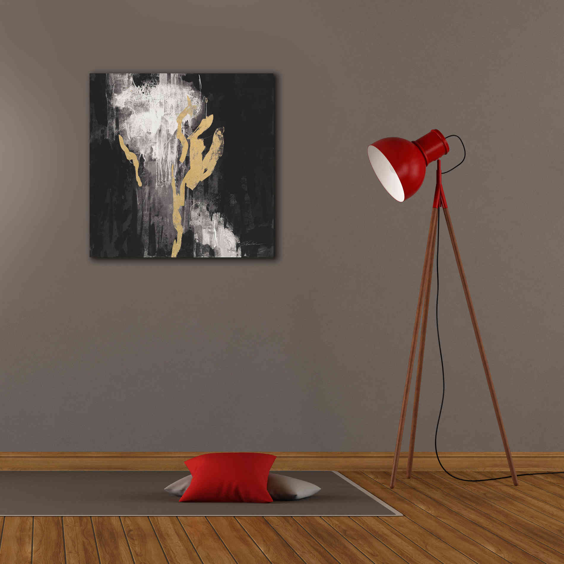 'Golden Rain II BW' by Silvia Vassileva, Canvas Wall Art,26 x 26