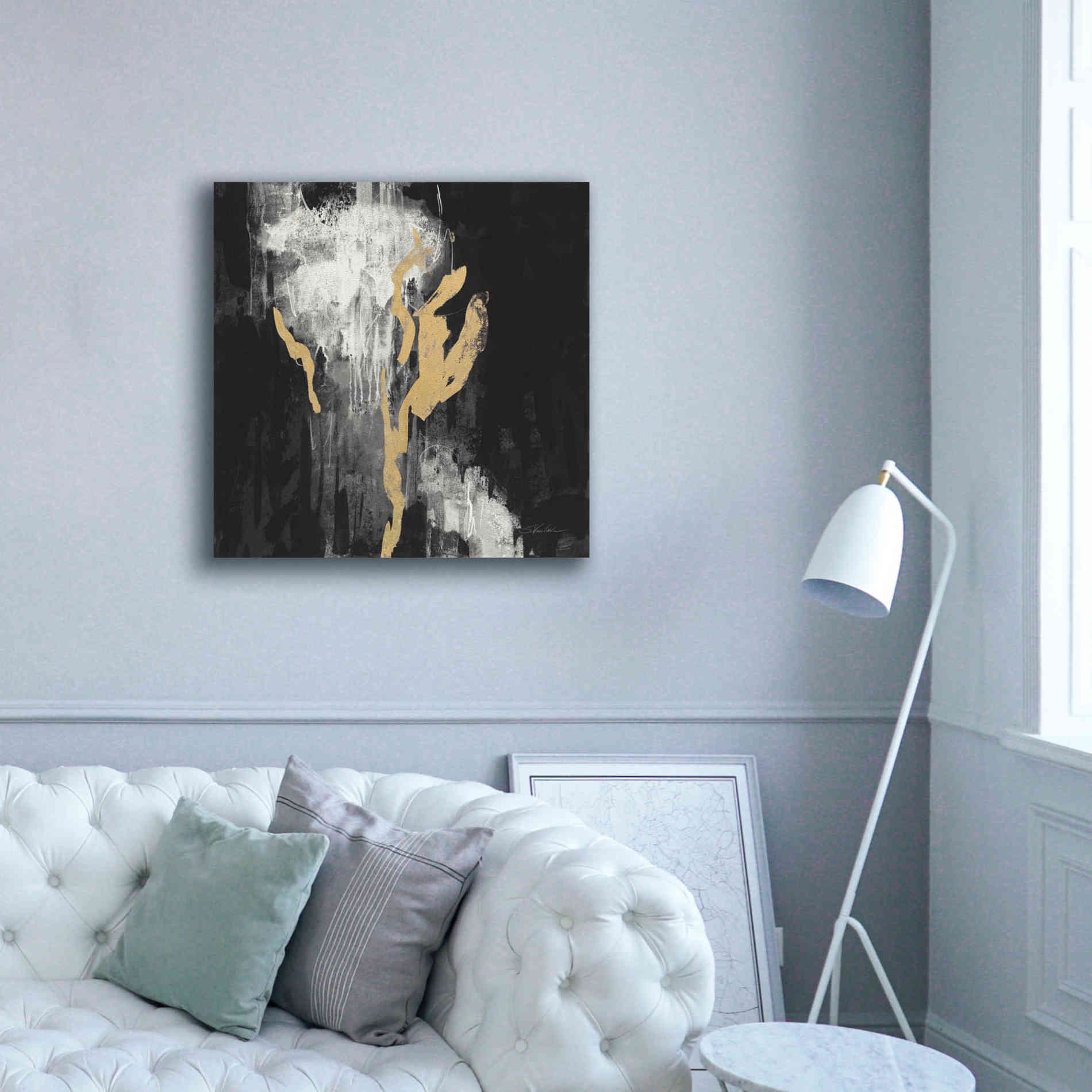 'Golden Rain II BW' by Silvia Vassileva, Canvas Wall Art,37 x 37