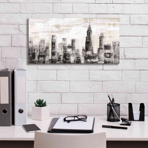 Image of 'Manhattan Skyline BW' by Silvia Vassileva, Canvas Wall Art,24 x 12