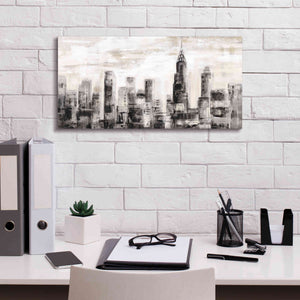 'Manhattan Skyline BW' by Silvia Vassileva, Canvas Wall Art,24 x 12