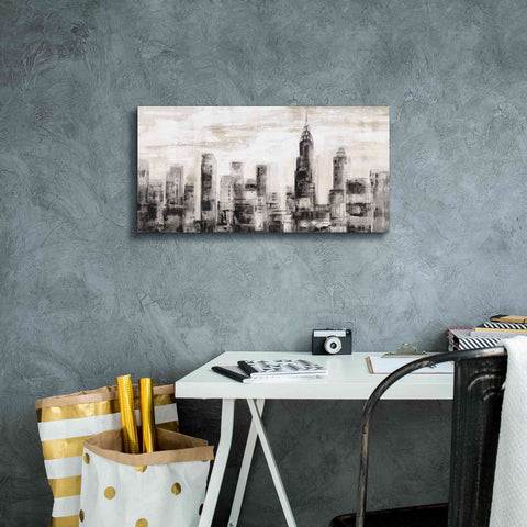 Image of 'Manhattan Skyline BW' by Silvia Vassileva, Canvas Wall Art,24 x 12