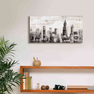 'Manhattan Skyline BW' by Silvia Vassileva, Canvas Wall Art,24 x 12
