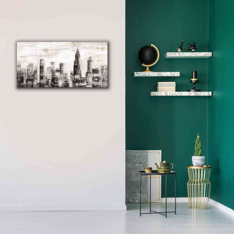 Image of 'Manhattan Skyline BW' by Silvia Vassileva, Canvas Wall Art,40 x 20