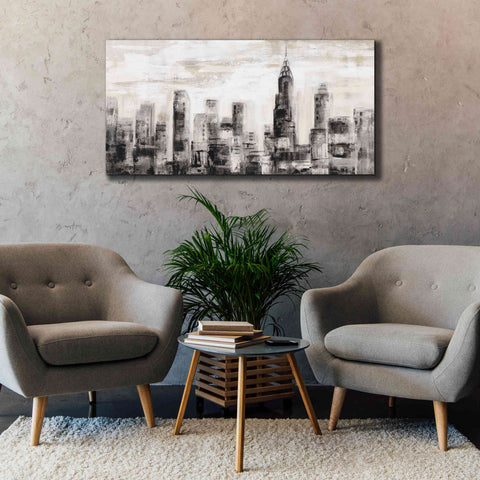 Image of 'Manhattan Skyline BW' by Silvia Vassileva, Canvas Wall Art,60 x 30