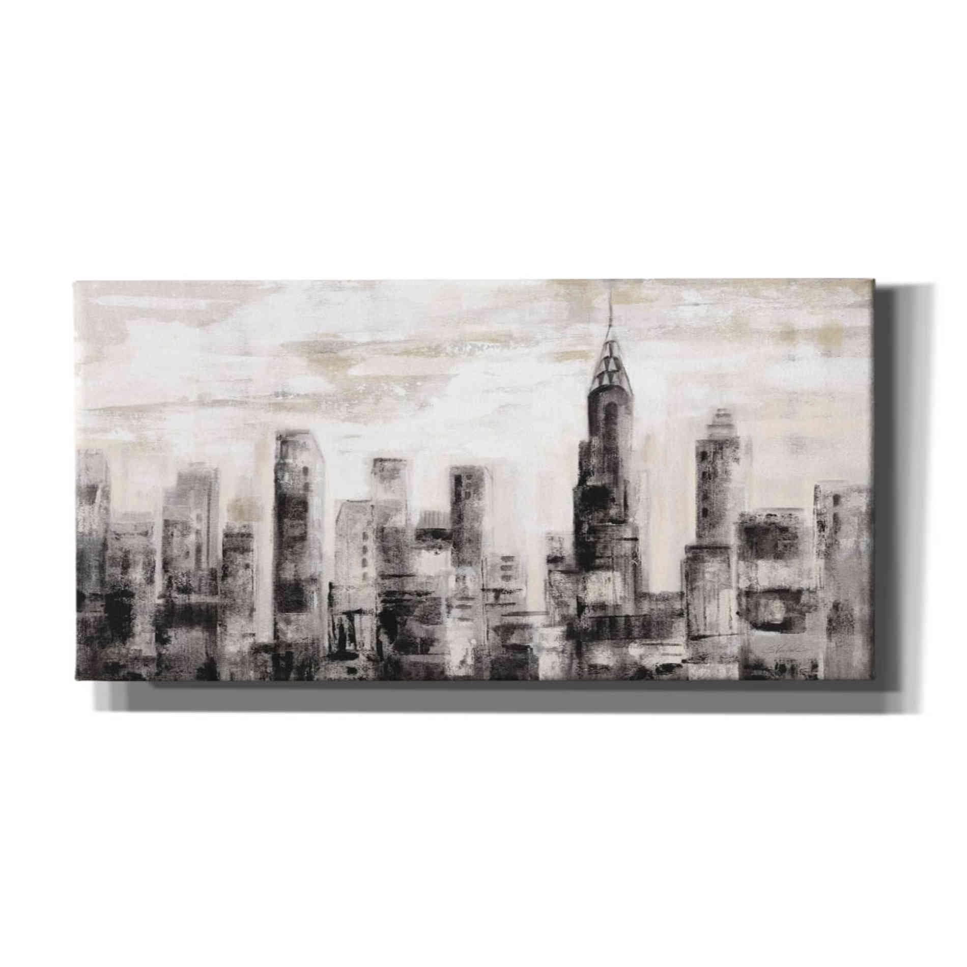 'Manhattan Skyline BW' by Silvia Vassileva, Canvas Wall Art,24x12x1.1x0,40x20x1.74x0,60x30x1.74x0
