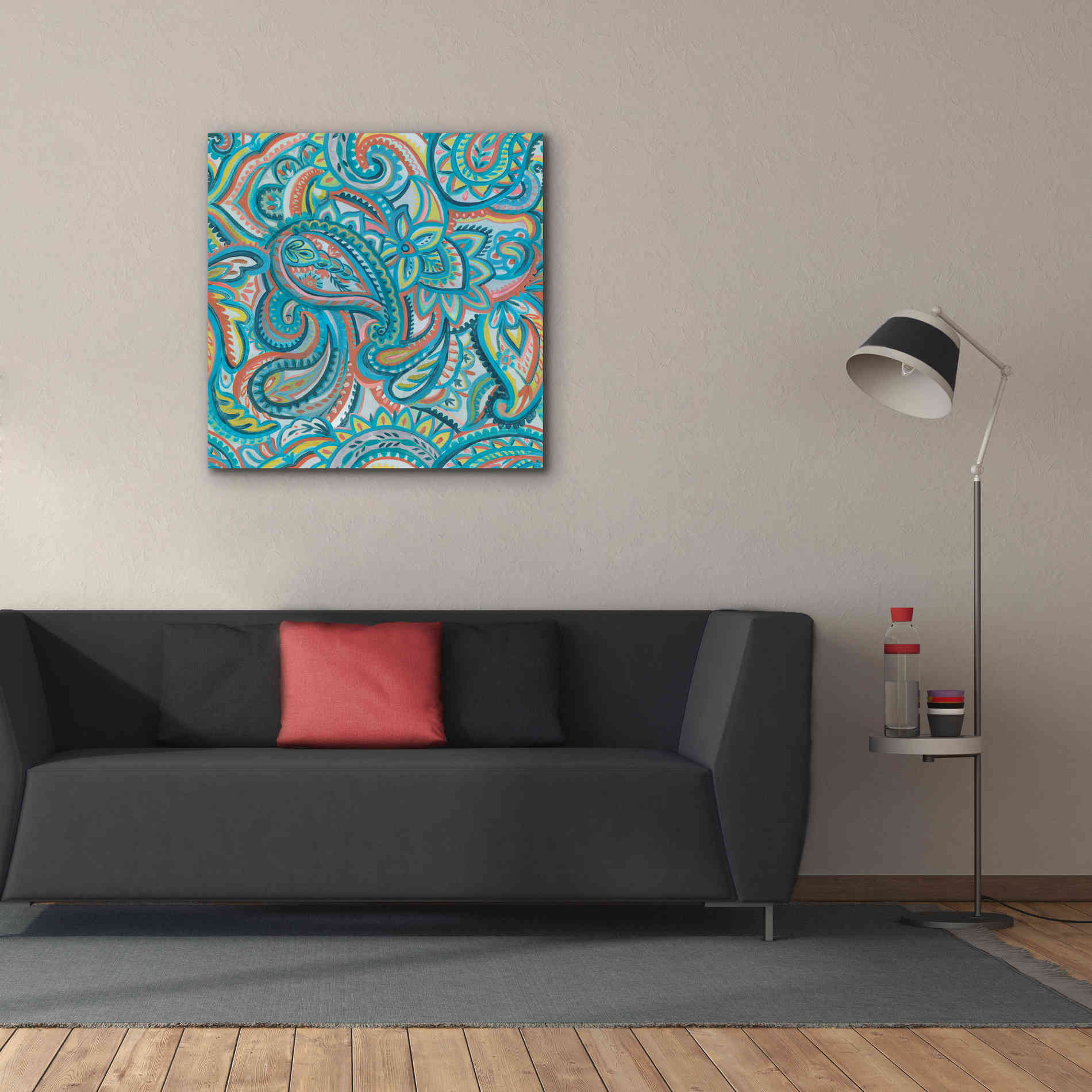 'Emerald Paisley Pattern III' by Silvia Vassileva, Canvas Wall Art,37 x 37