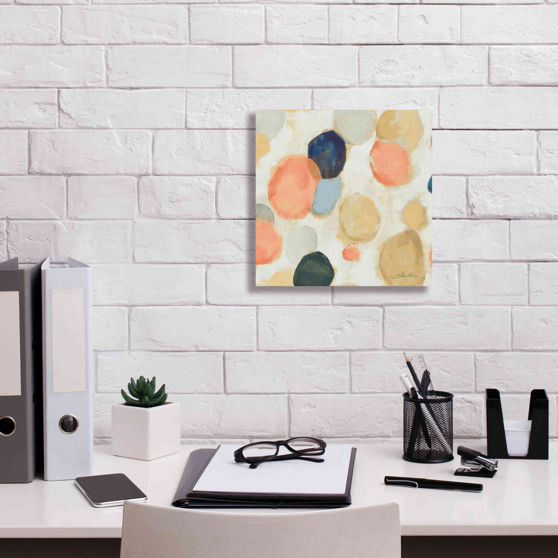 'Painted Pebbles II Boho' by Silvia Vassileva, Canvas Wall Art,12 x 12