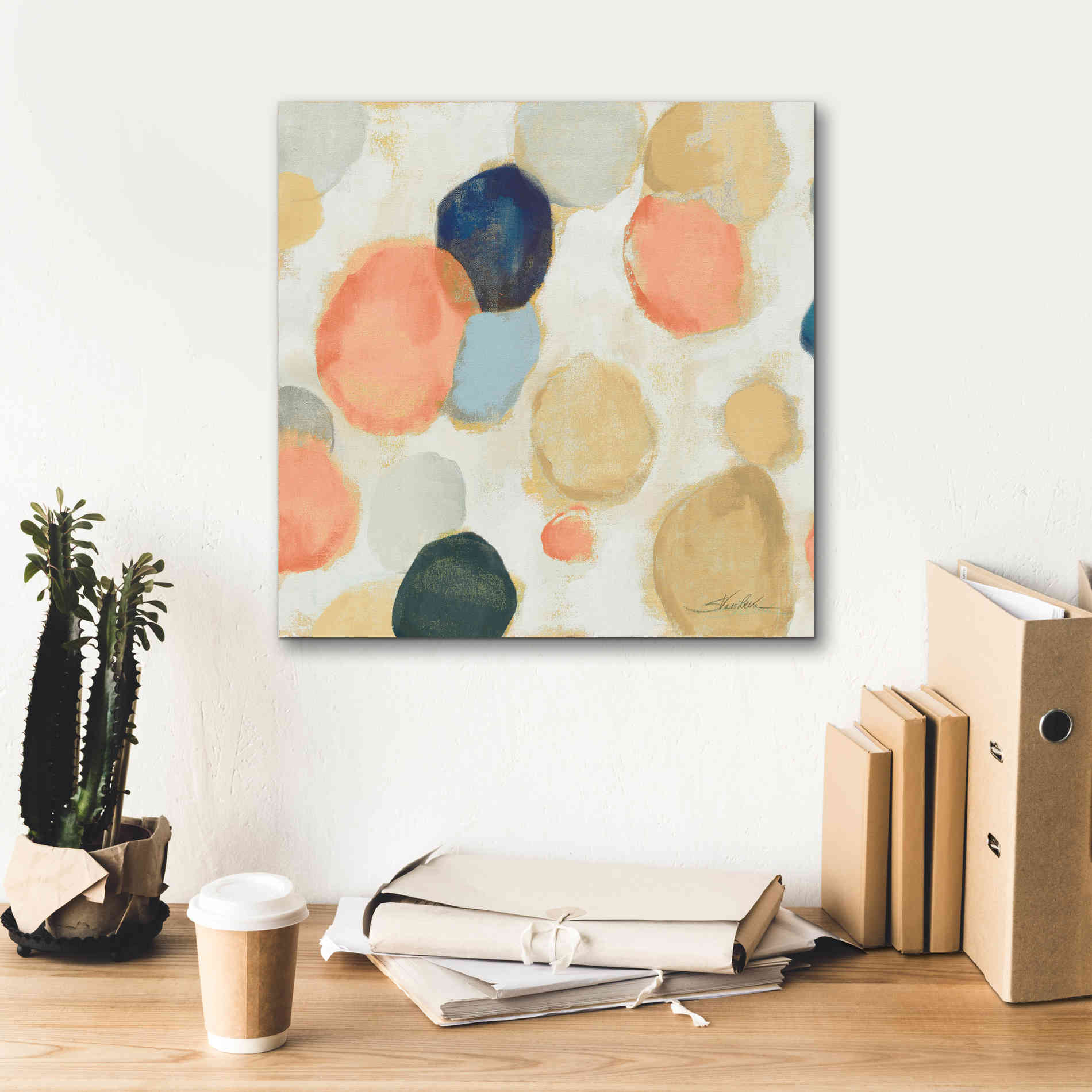 'Painted Pebbles II Boho' by Silvia Vassileva, Canvas Wall Art,18 x 18