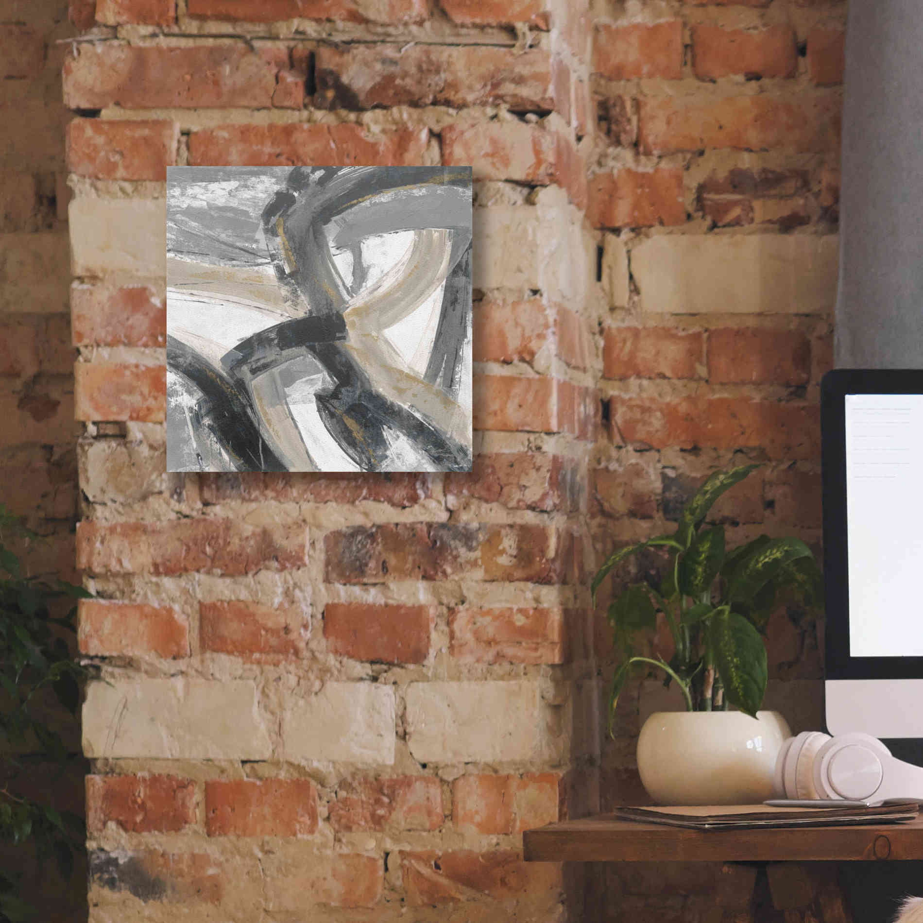 'Urban Graffiti II Neutral' by Silvia Vassileva, Canvas Wall Art,12 x 12