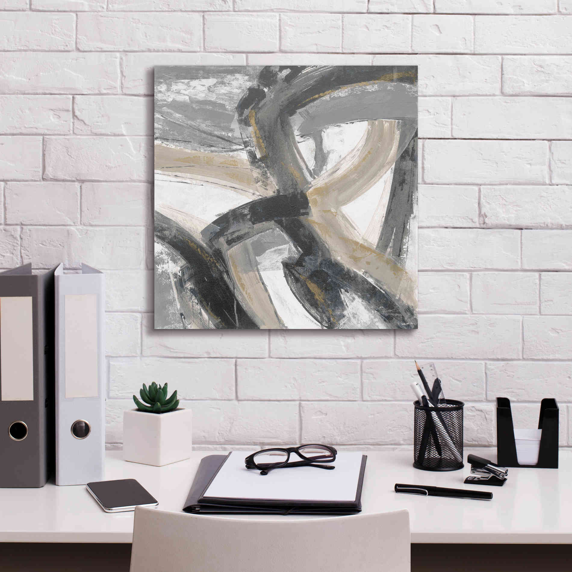 'Urban Graffiti II Neutral' by Silvia Vassileva, Canvas Wall Art,18 x 18