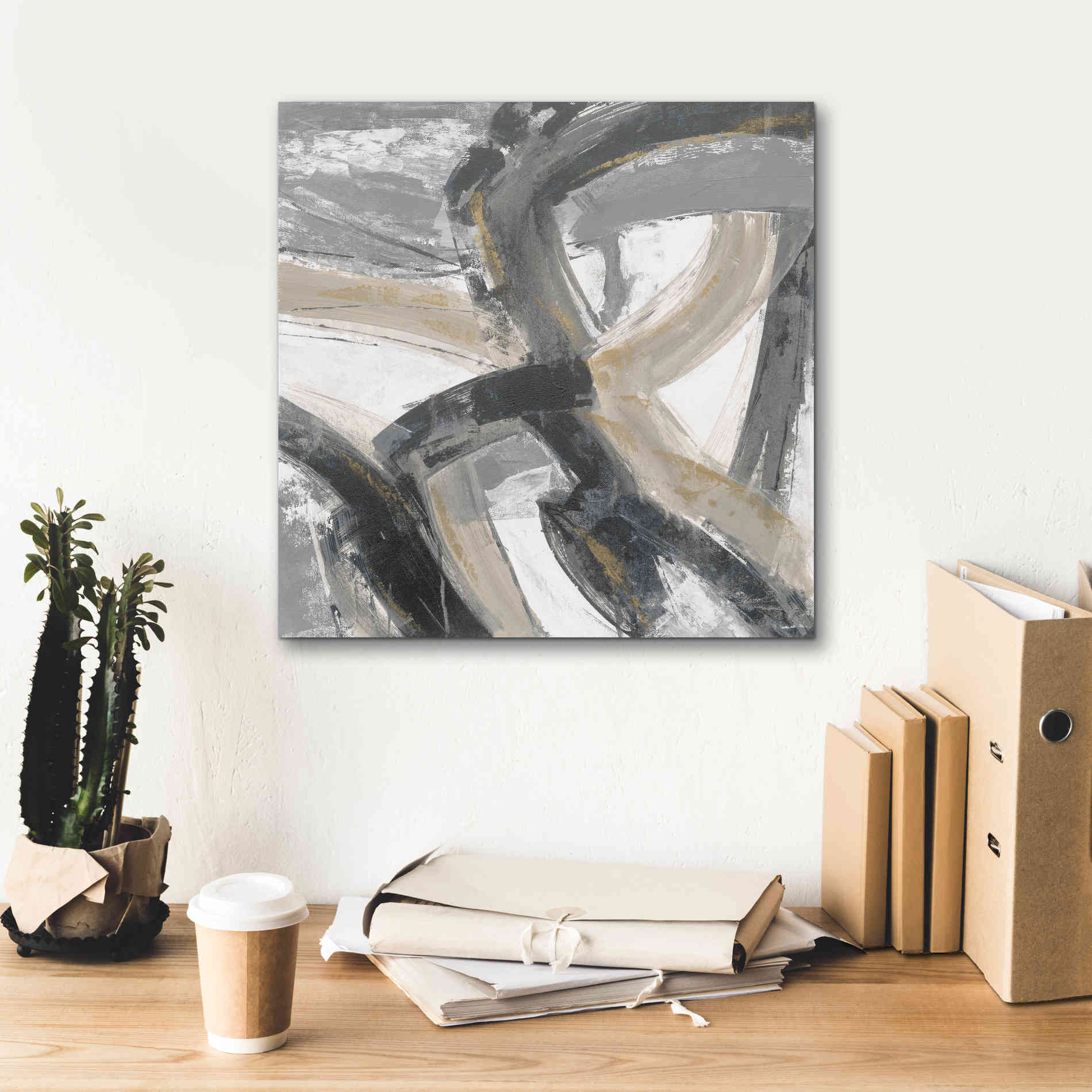 'Urban Graffiti II Neutral' by Silvia Vassileva, Canvas Wall Art,18 x 18