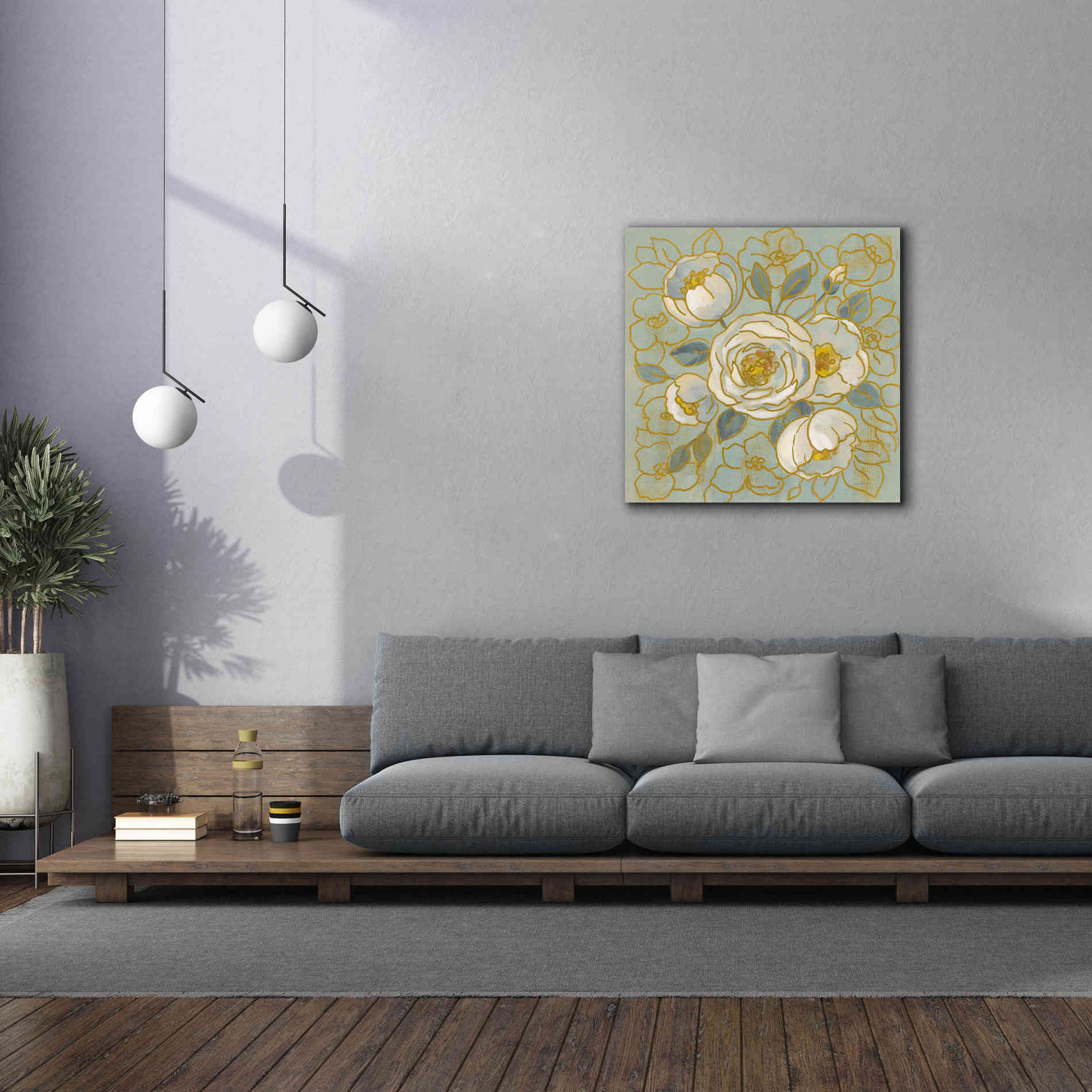 'Sage Floral II' by Silvia Vassileva, Canvas Wall Art,37 x 37