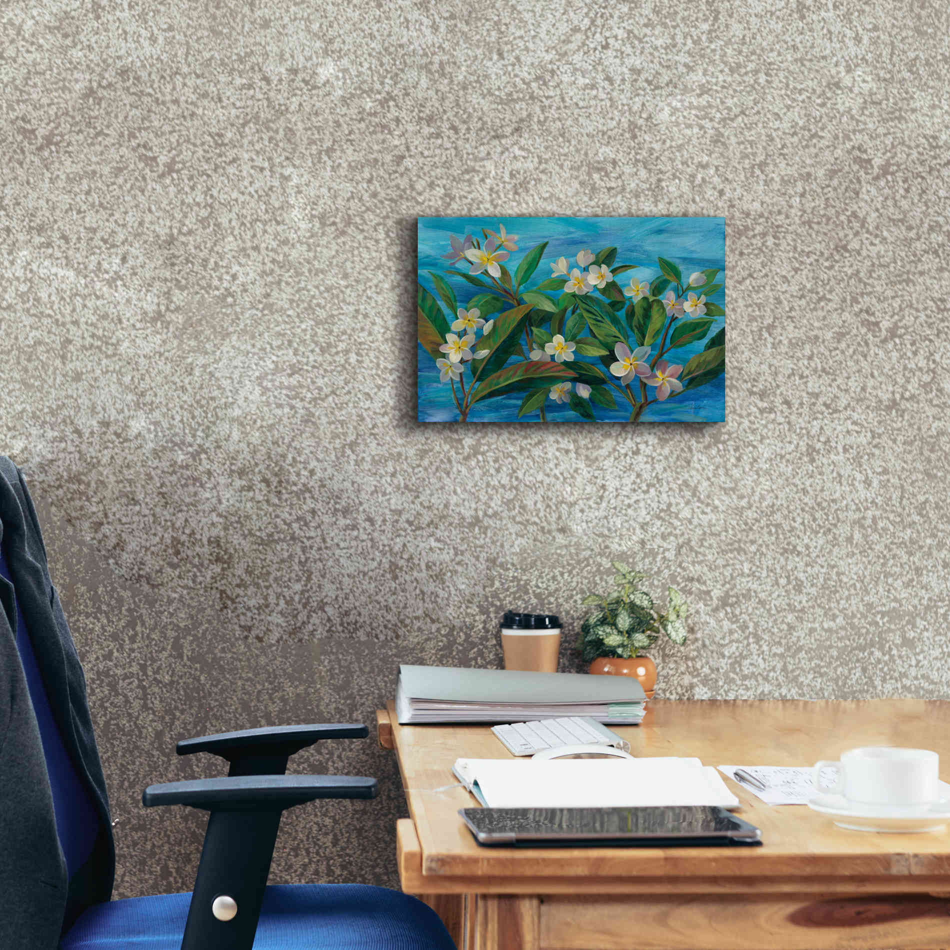 'Oceanside Plumeria' by Silvia Vassileva, Canvas Wall Art,18 x 12