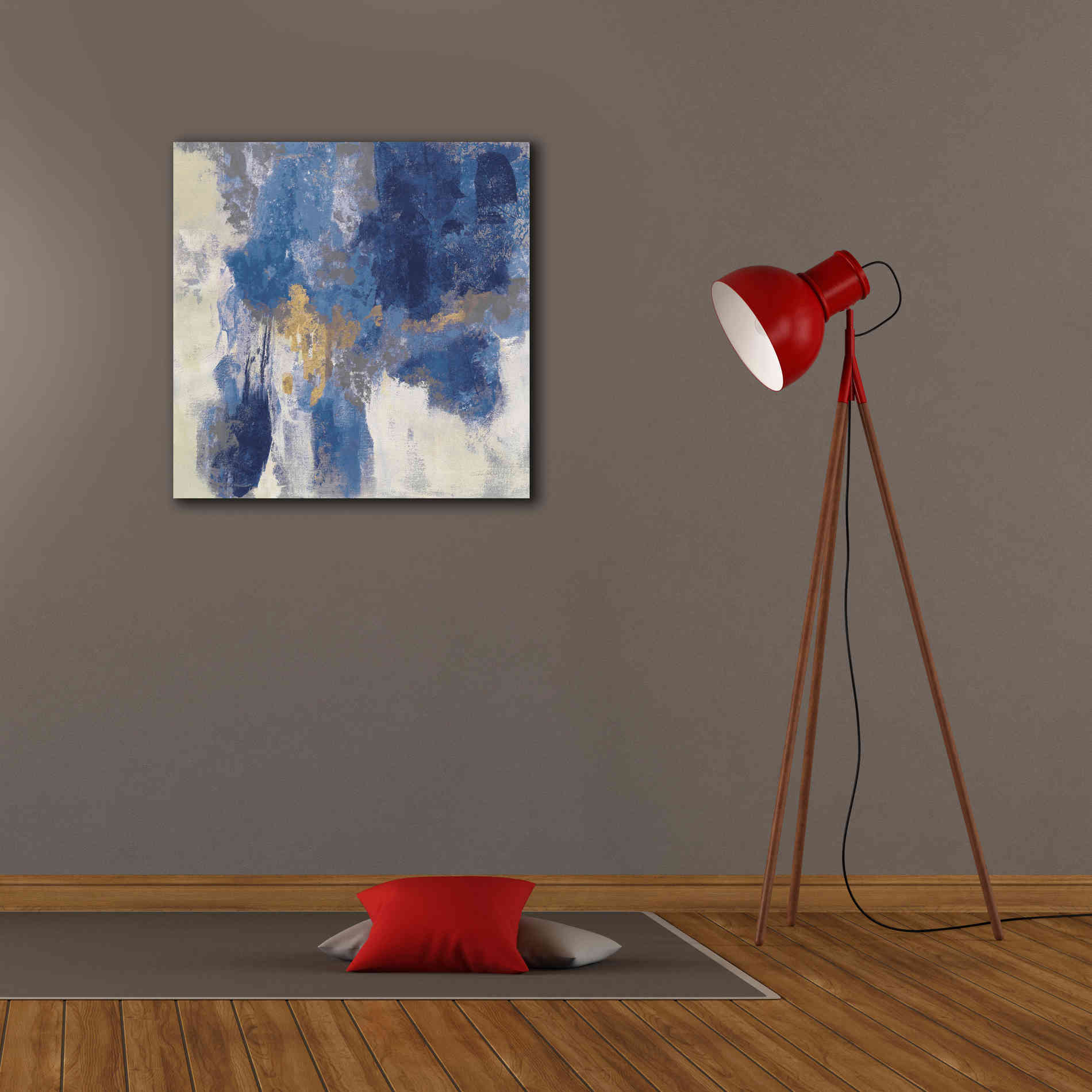 'Sparkle Abstract II Navy' by Silvia Vassileva, Canvas Wall Art,26 x 26