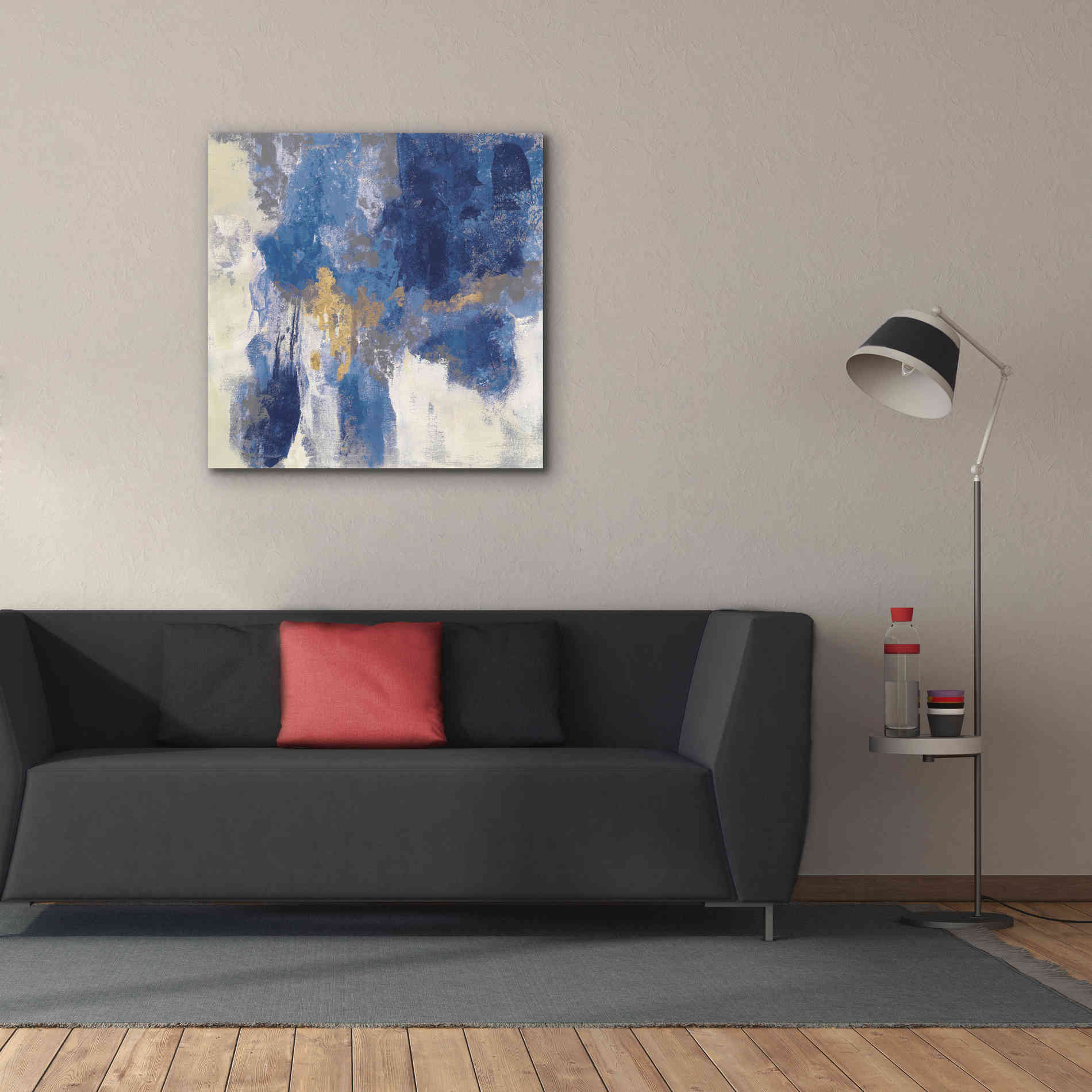'Sparkle Abstract II Navy' by Silvia Vassileva, Canvas Wall Art,37 x 37