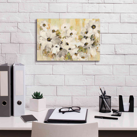 Image of 'White and Green Bloom' by Silvia Vassileva, Canvas Wall Art,18 x 12