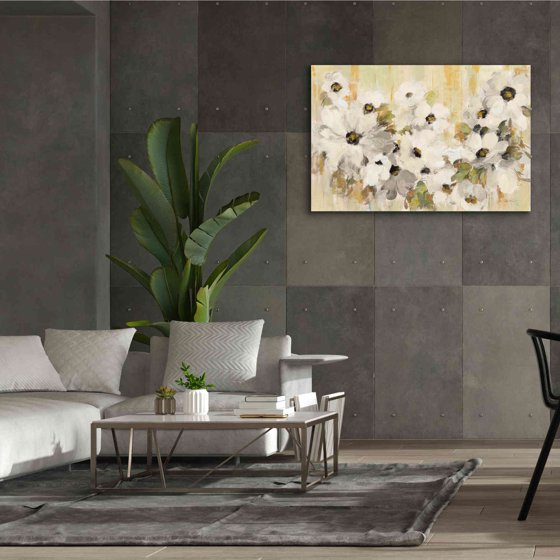 'White and Green Bloom' by Silvia Vassileva, Canvas Wall Art,60 x 40