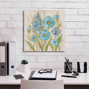 'Opalescent Floral I Blue' by Silvia Vassileva, Canvas Wall Art,18 x 18