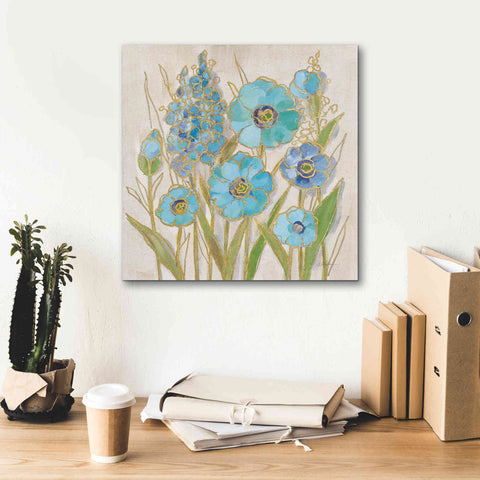 Image of 'Opalescent Floral I Blue' by Silvia Vassileva, Canvas Wall Art,18 x 18