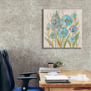 'Opalescent Floral I Blue' by Silvia Vassileva, Canvas Wall Art,26 x 26