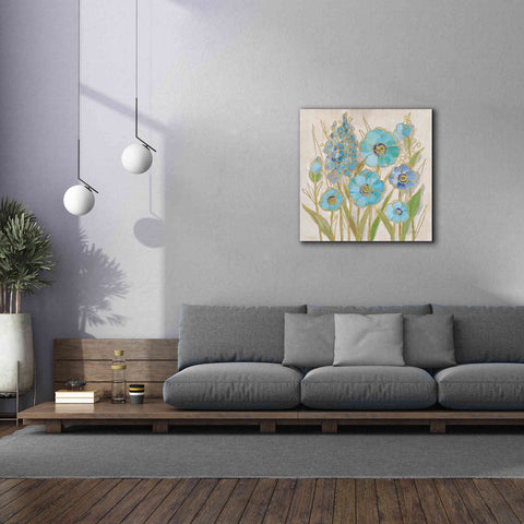 Image of 'Opalescent Floral I Blue' by Silvia Vassileva, Canvas Wall Art,37 x 37