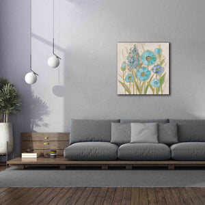 'Opalescent Floral I Blue' by Silvia Vassileva, Canvas Wall Art,37 x 37