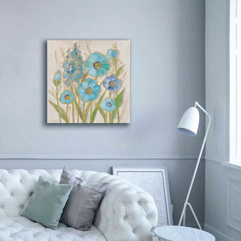 Image of 'Opalescent Floral I Blue' by Silvia Vassileva, Canvas Wall Art,37 x 37