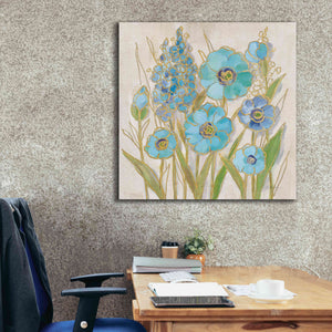 'Opalescent Floral I Blue' by Silvia Vassileva, Canvas Wall Art,37 x 37