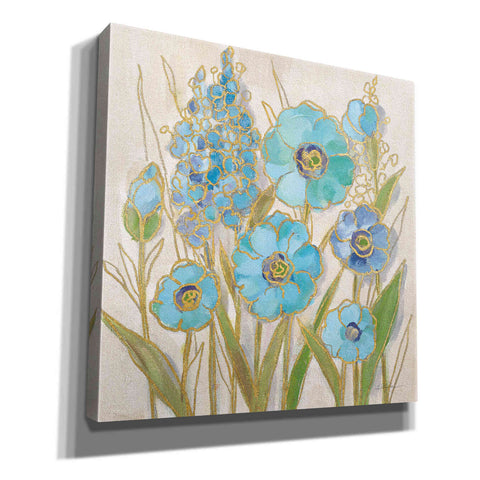 Image of 'Opalescent Floral I Blue' by Silvia Vassileva, Canvas Wall Art,12x12x1.1x0,18x18x1.1x0,26x26x1.74x0,37x37x1.74x0