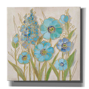 'Opalescent Floral I Blue' by Silvia Vassileva, Canvas Wall Art,12x12x1.1x0,18x18x1.1x0,26x26x1.74x0,37x37x1.74x0