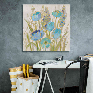 'Opalescent Floral II Blue' by Silvia Vassileva, Canvas Wall Art,26 x 26