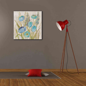 'Opalescent Floral II Blue' by Silvia Vassileva, Canvas Wall Art,26 x 26