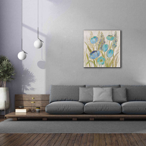 Image of 'Opalescent Floral II Blue' by Silvia Vassileva, Canvas Wall Art,37 x 37