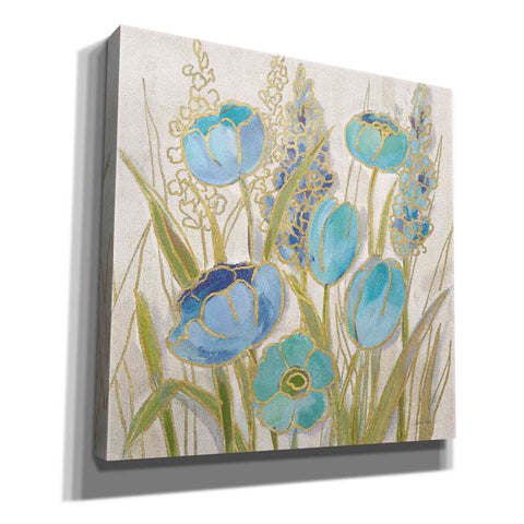Image of 'Opalescent Floral II Blue' by Silvia Vassileva, Canvas Wall Art,12x12x1.1x0,18x18x1.1x0,26x26x1.74x0,37x37x1.74x0