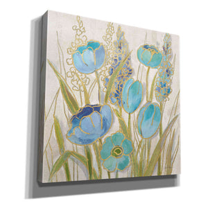 'Opalescent Floral II Blue' by Silvia Vassileva, Canvas Wall Art,12x12x1.1x0,18x18x1.1x0,26x26x1.74x0,37x37x1.74x0