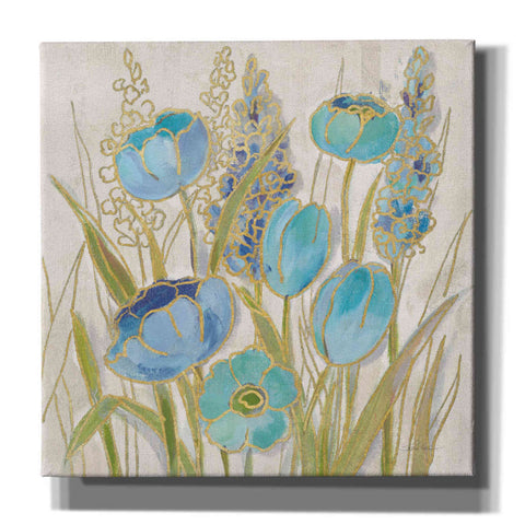 Image of 'Opalescent Floral II Blue' by Silvia Vassileva, Canvas Wall Art,12x12x1.1x0,18x18x1.1x0,26x26x1.74x0,37x37x1.74x0