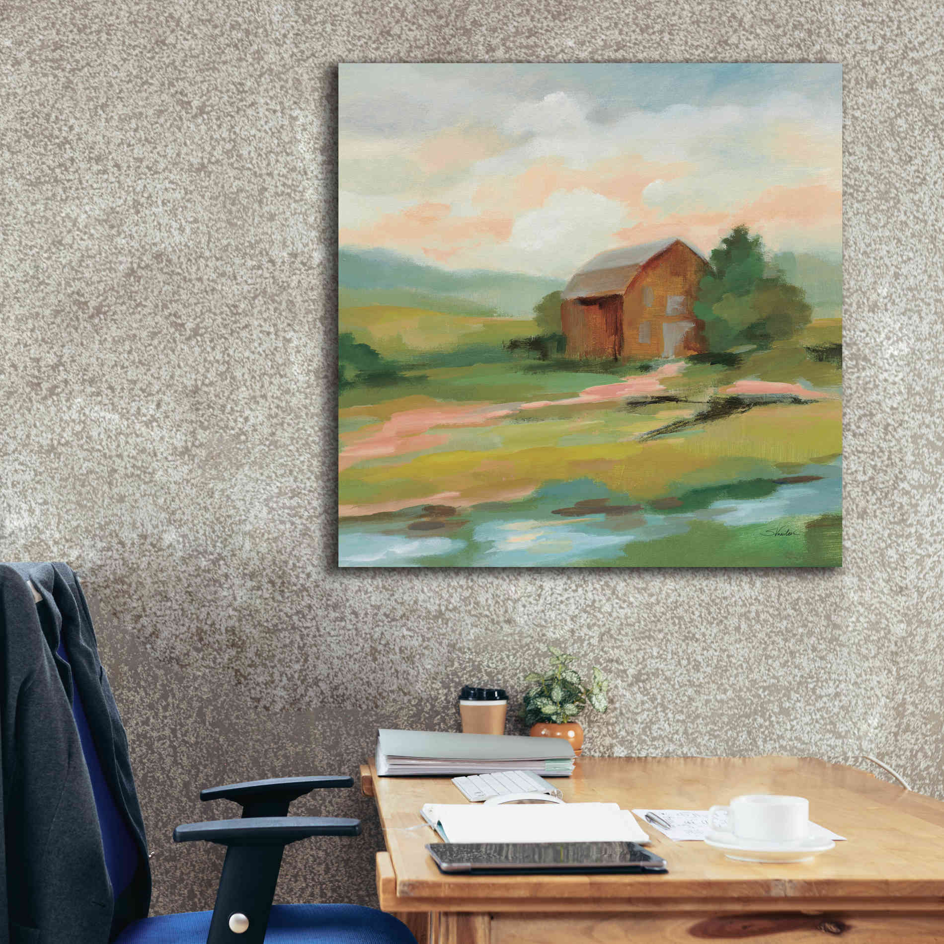 'Springtime Farm Pastel' by Silvia Vassileva, Canvas Wall Art,37 x 37