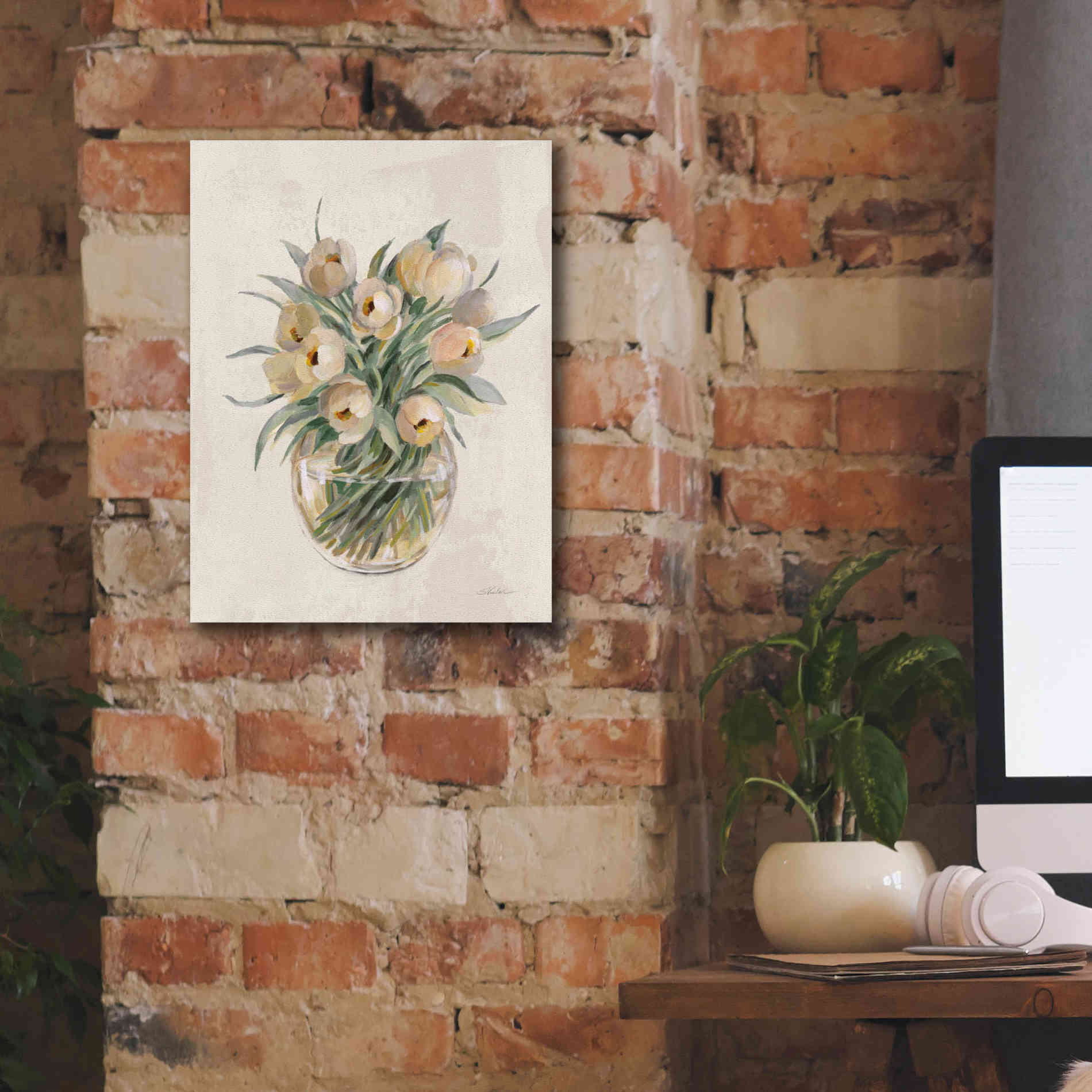 'Blush Floral Bouquet White' by Silvia Vassileva, Canvas Wall Art,12 x 16