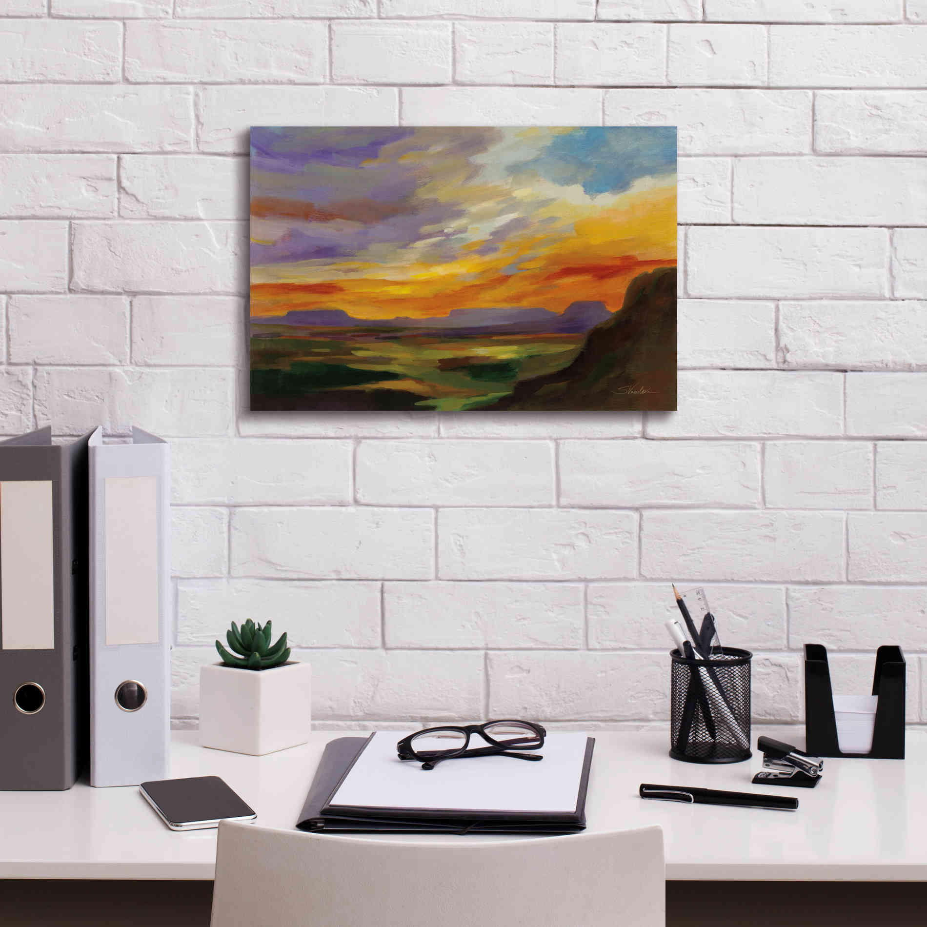 'Sonoran Desert Sunset' by Silvia Vassileva, Canvas Wall Art,18 x 12